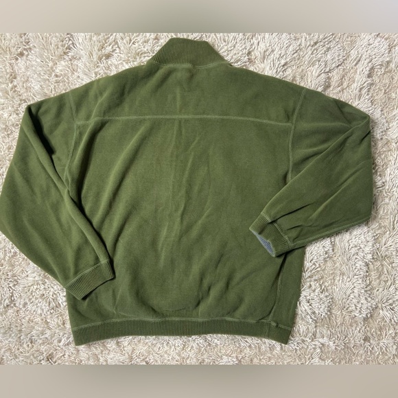 Tommy Bahama Quarter Zip Mock Turtleneck Reversible Gray Olive Green Men’s Large - Picture 2 of 8